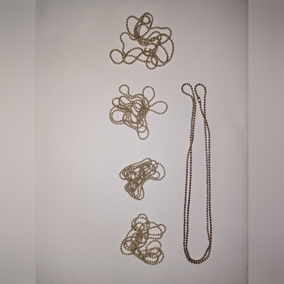 Set of 5 ball chain necklaces, gold color,  new never used. - Picture 1 of 11